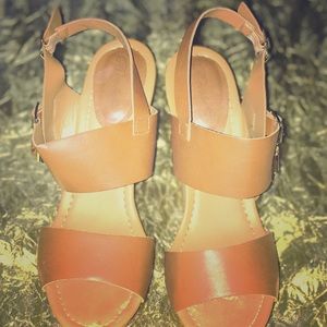 Brown Leather Strapped Pumps